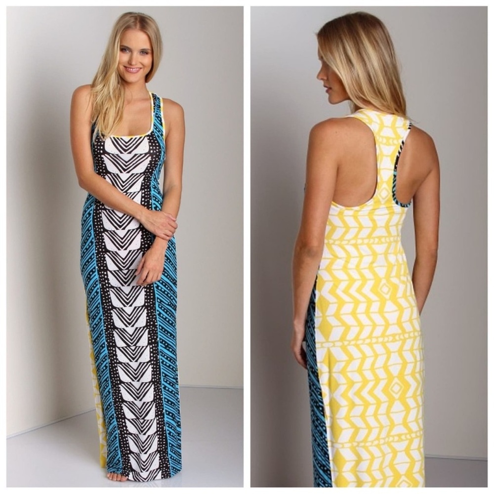 Mara Hoffman Swim Coverup Luau Tribal Maxi Modal Tank Sleeveless Bodycon Dress